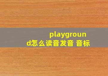 playground怎么读音发音 音标